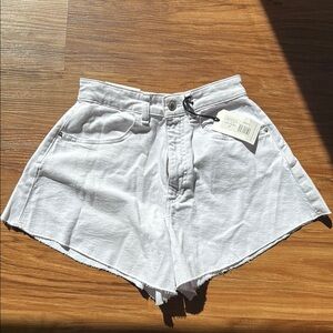 WeWoreWhat High Waist White Shorts with Frayed Hem
